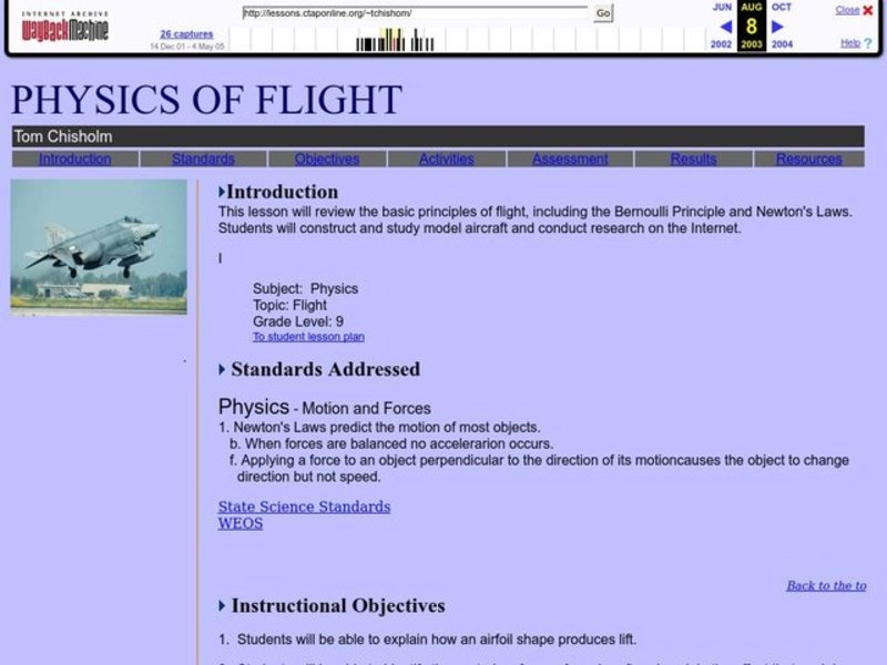 PHYSICS OF FLIGHT Lesson Plan
