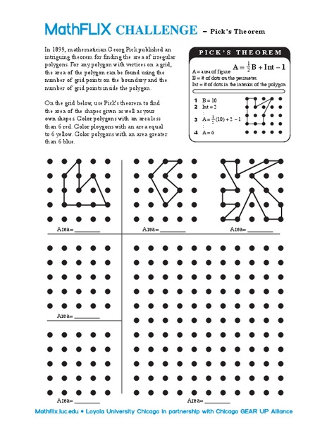 Pick's Theorem Worksheet