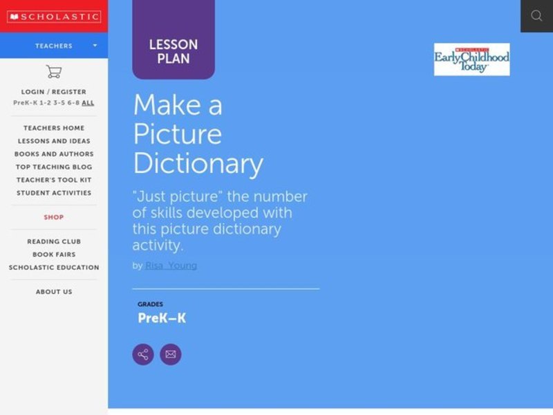 Picture Dictionary Lesson Plan