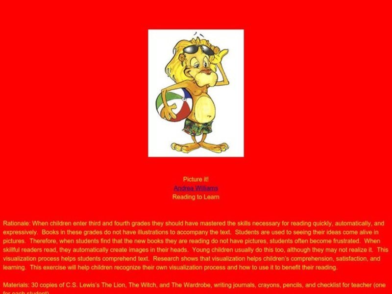 Picture it! Lesson Plan