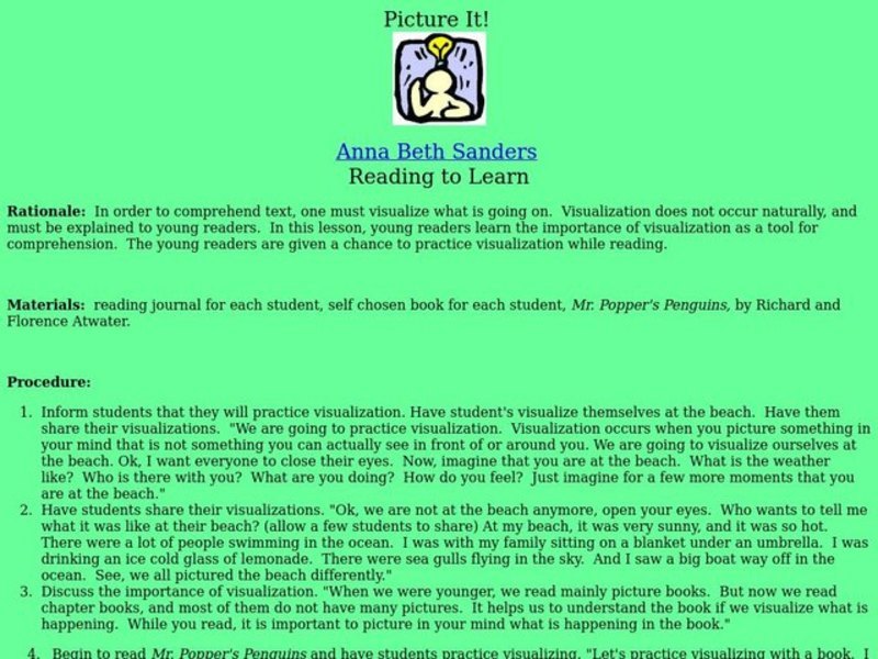 Picture It! Lesson Plan