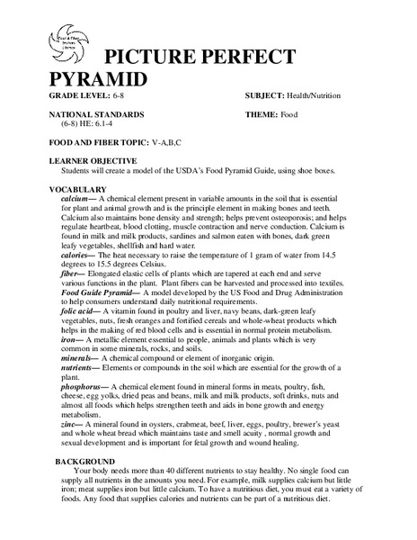 PICTURE PERFECT PYRAMID Lesson Plan