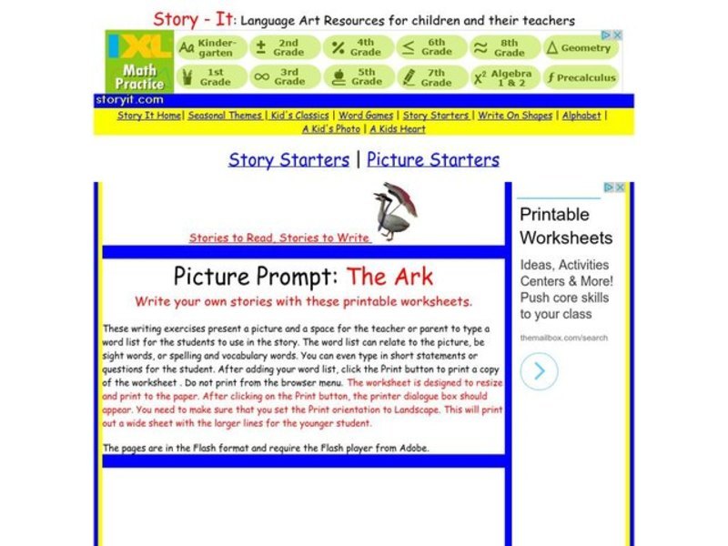 Picture Prompt: The Ark Worksheet