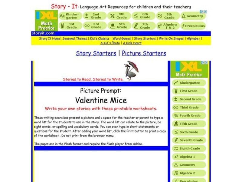 Picture Prompt: Valentine Mice Printables