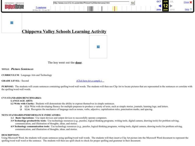 Picture Sentences Lesson Plan