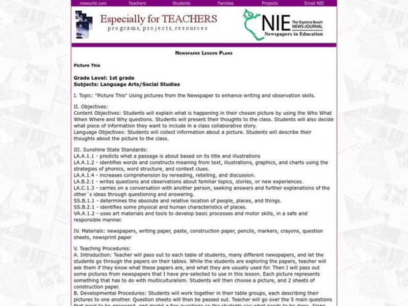 Picture This Lesson Plan
