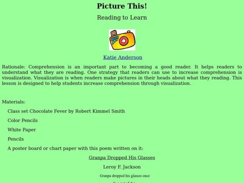 Picture This! Lesson Plan
