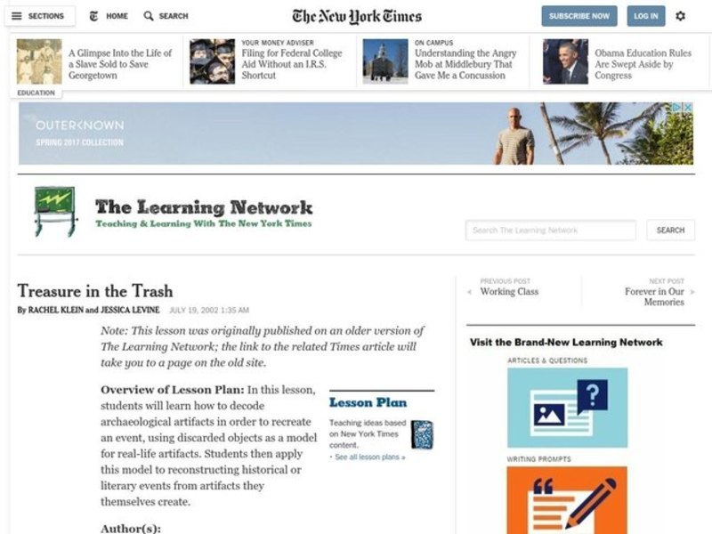 Treasure in the Trash Lesson Plan