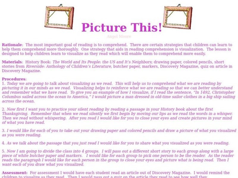 Picture This! Lesson Plan