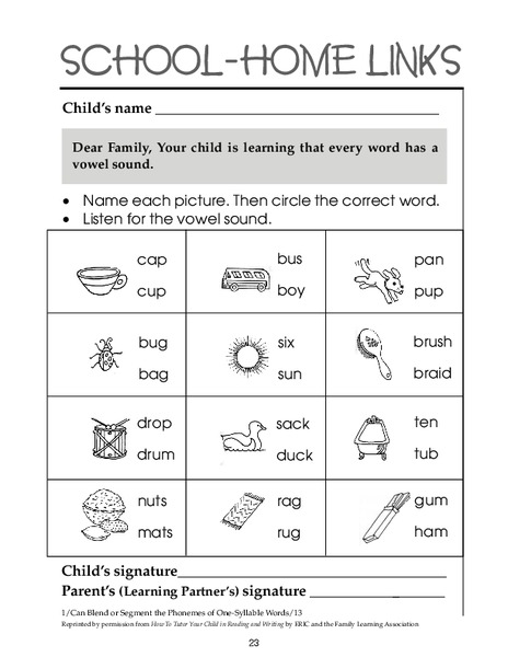 Picture Words Worksheet