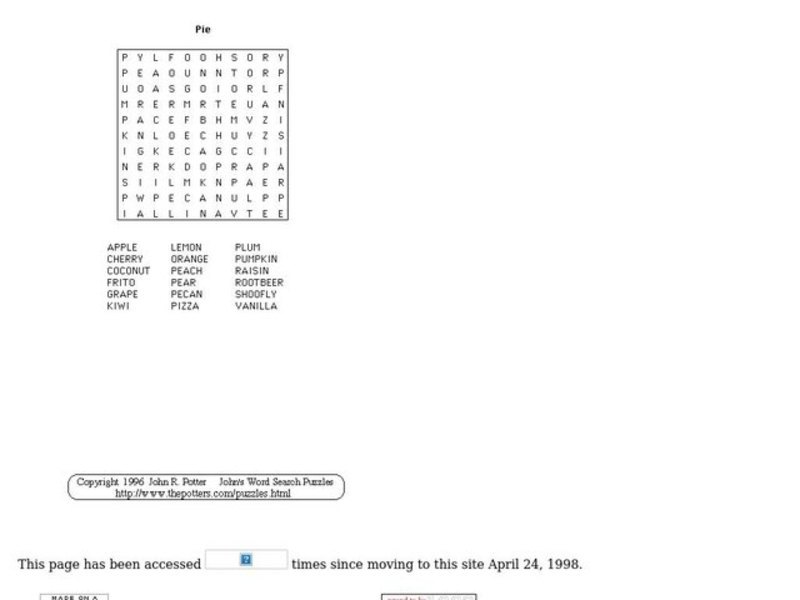 Pie Puzzle Worksheet