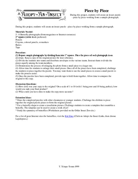 Piece by Piece Worksheet