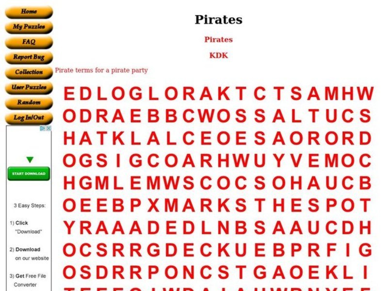 Pirates Worksheet
