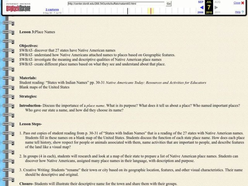 Place Names Lesson Plan