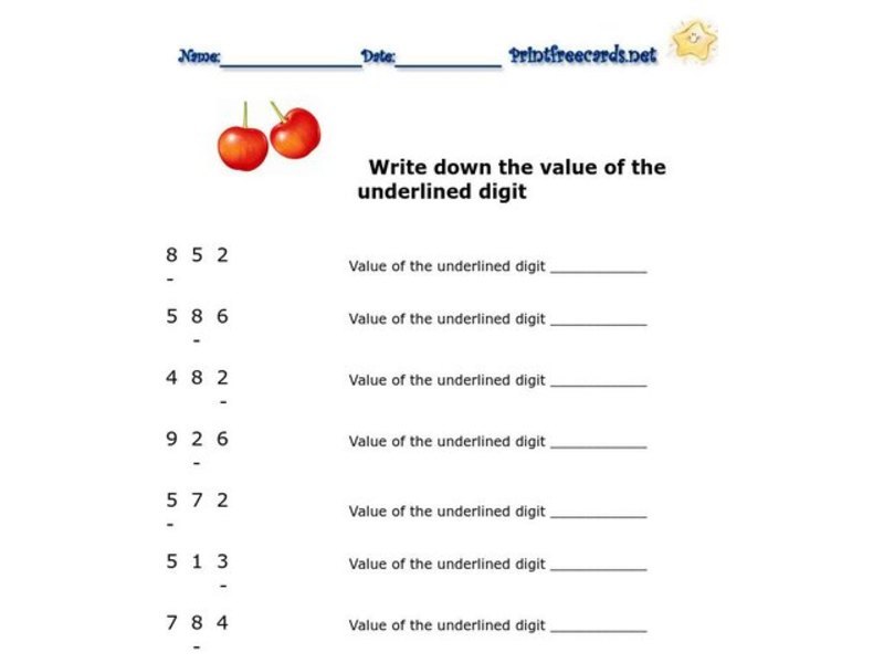 Place Value Worksheet