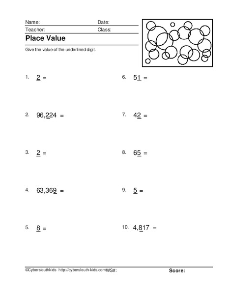 Place Value Worksheet