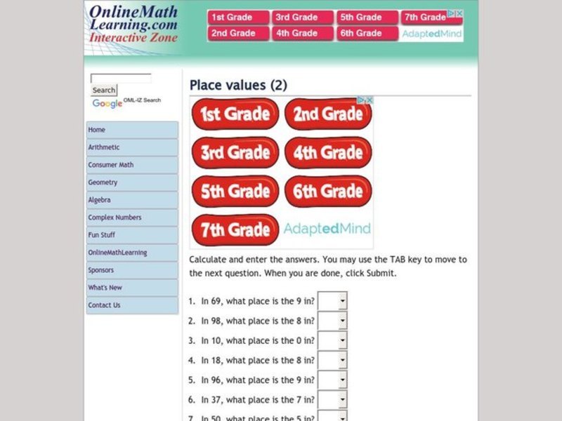 Place Values 2 Interactive