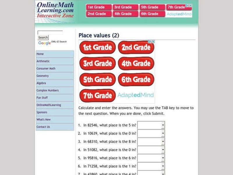 Place Values 2 Interactive