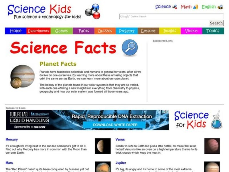 Planet Facts Activity