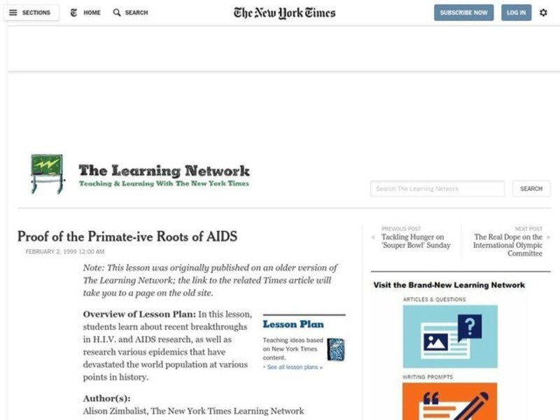 Proof of the Primate-ive Roots of AIDS Lesson Plan