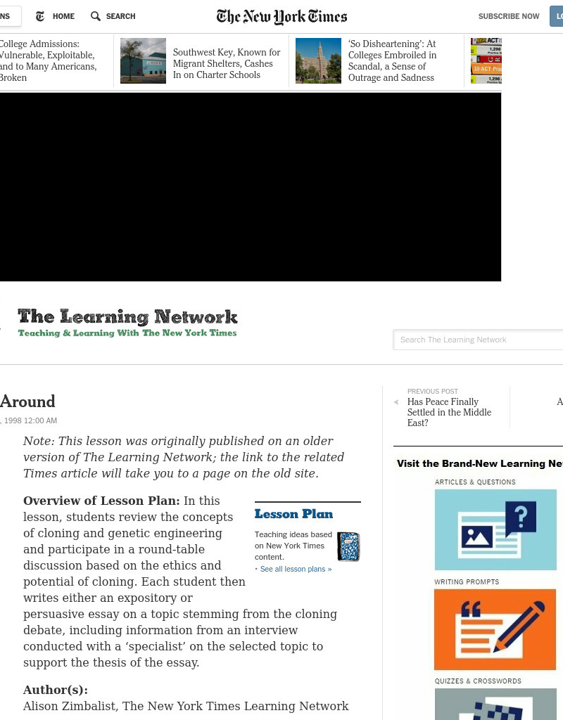 Cloning Around Lesson Plan