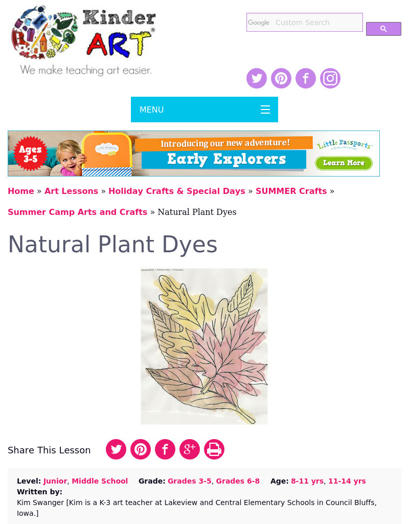 Plant Dye Paints Lesson Plan