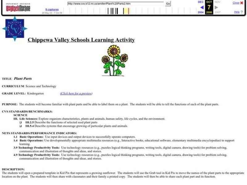 Plant Parts Lesson Plan