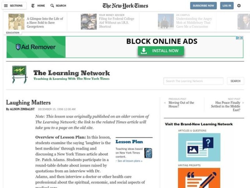 Laughing Matters Lesson Plan