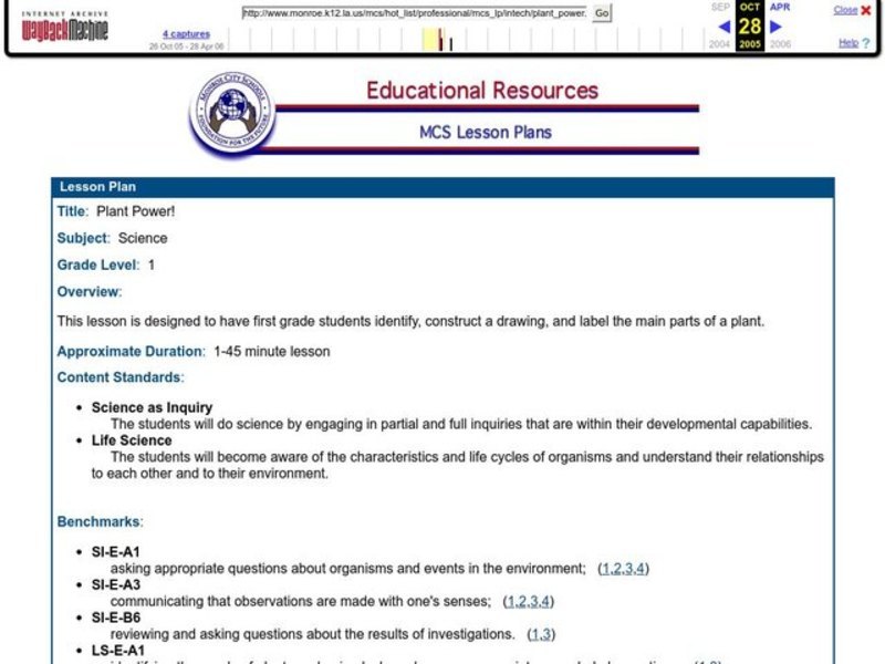 Plant Power Lesson Plan