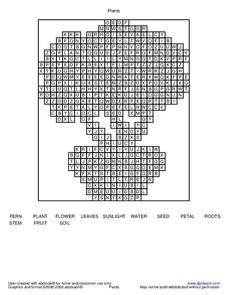 Plant Word Search Worksheet
