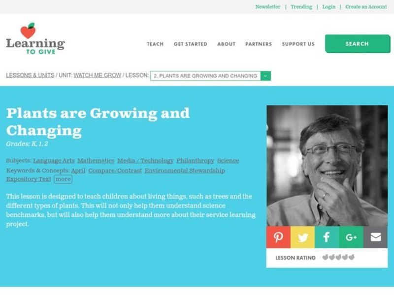 Plants are Growing and Changing Lesson Plan