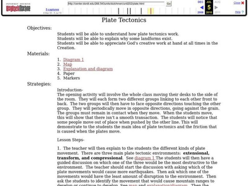 Plate Tectonics Lesson Plan
