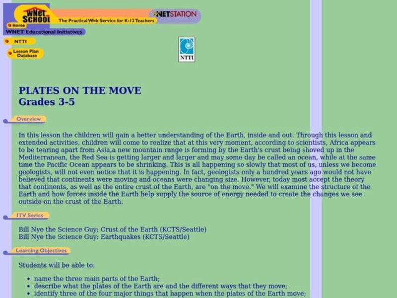 Plates on the Move Lesson Plan