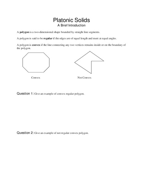 Platonic Solids Lesson Plan