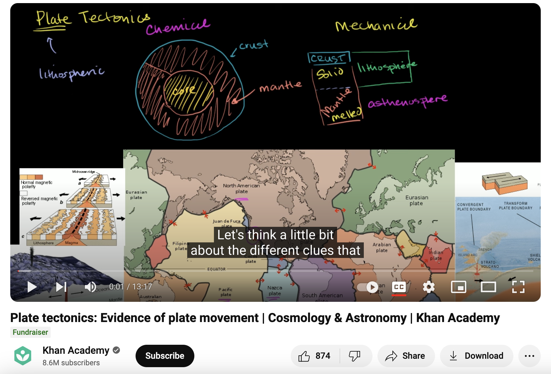 Plate Tectonics: Evidence of Plate Movement, Cosmology & Astronomy Instructional Video