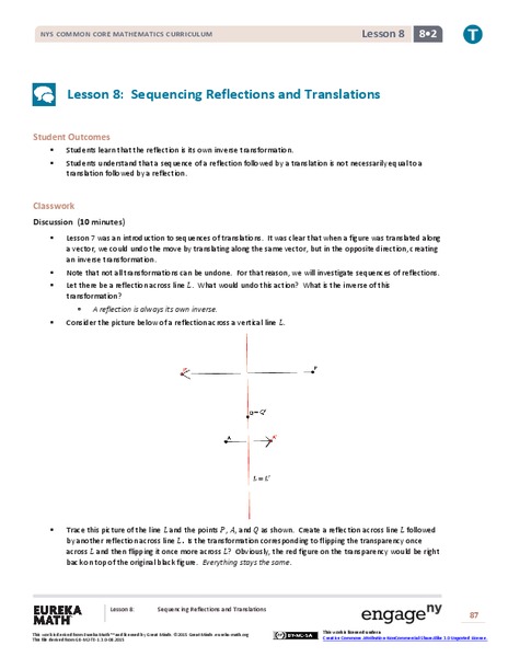 Sequencing Reflections and Translations Lesson Plan