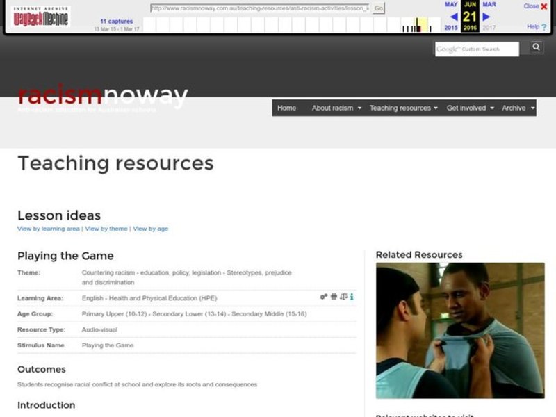 Playing the Game Lesson Plan