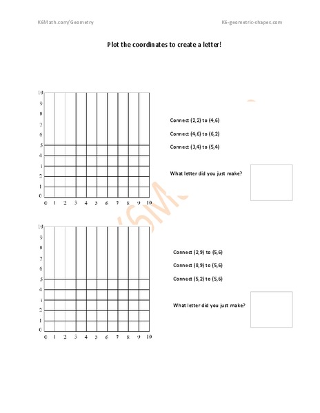 Plotting Coordinates Worksheet