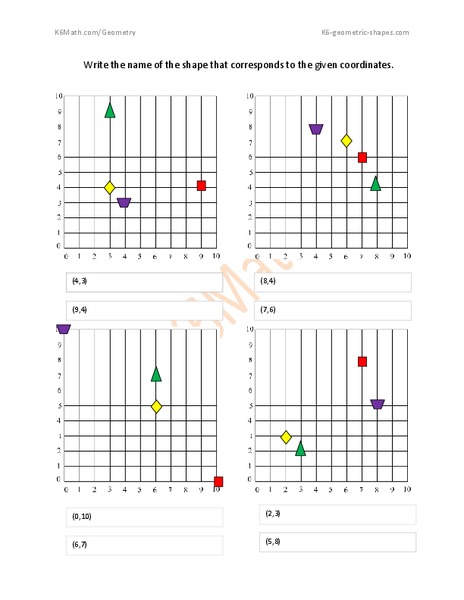 Plotting Coordinates Worksheet