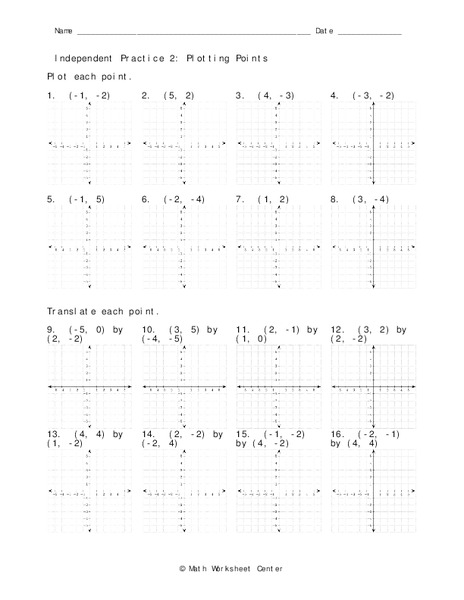 Plotting Points Worksheet