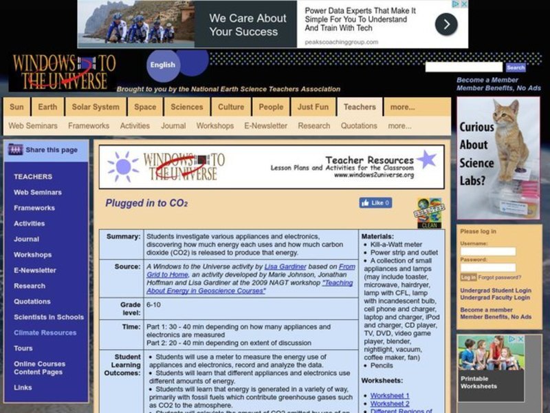 Plugged in to CO2 Lesson Plan