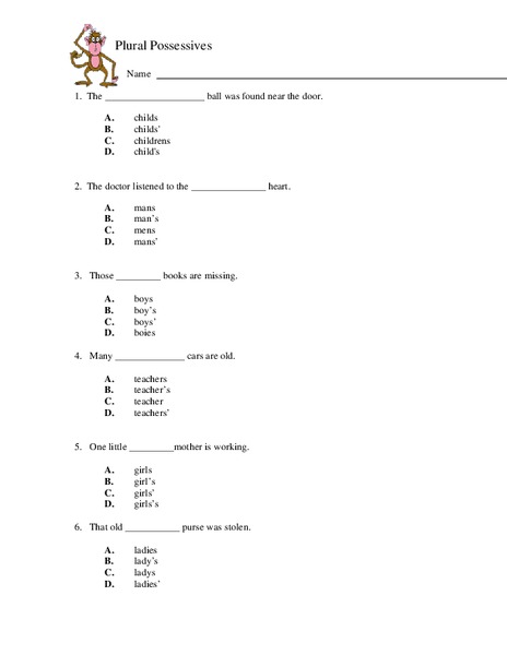 Plural Possessives Worksheet