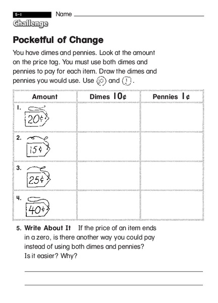 Pocketful of Change Worksheet