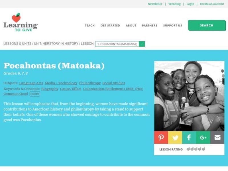 Pocahontas Lesson Plan