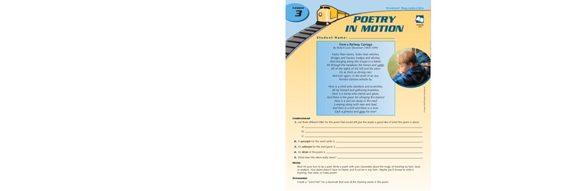 Poetry in Motion Worksheet