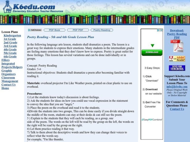 Poetry Reading Lesson Plan