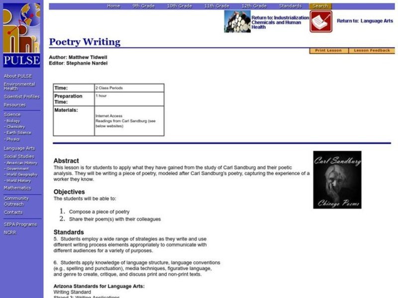 Poetry Writing Lesson Plan