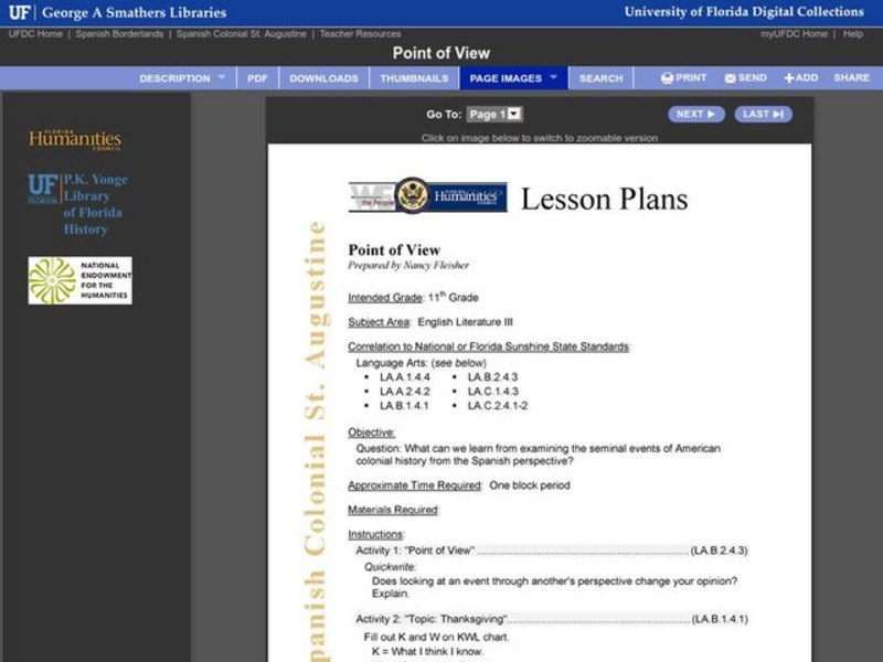 Point of View Lesson Plan