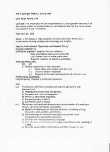 Poetry Unit Lesson Plan