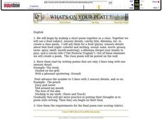 Poetry:  What's on Your Plate? Lesson Plan